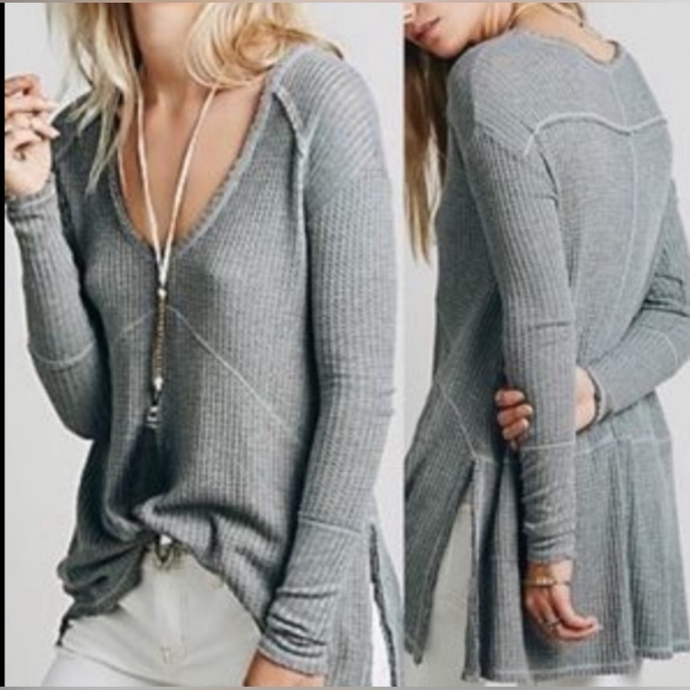Free People Sunset Thermal in grey